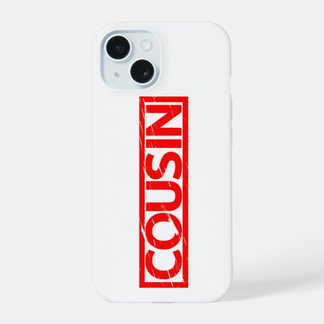 Cousin Stamp iPhone 15 Case (Back)