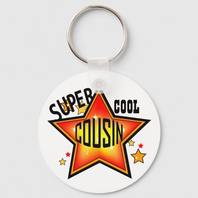Cousin Super Cool Star Funny Keychain (Front)