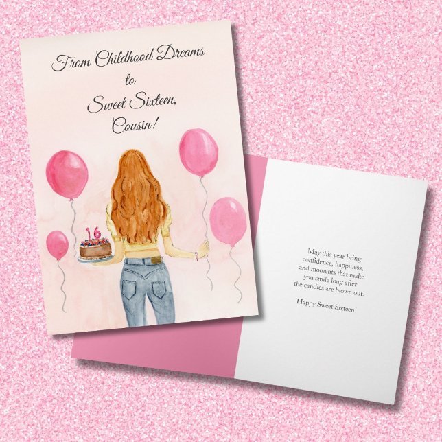 Cousin Sweet Sixteen Girl Jeans  Card (Creator Uploaded)