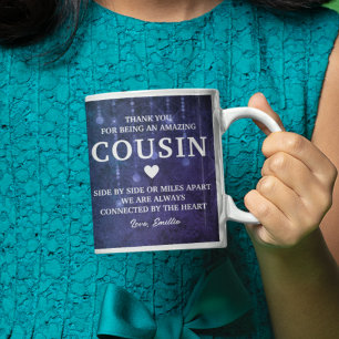 Cousin Thank You Heartfelt Message Personalised Coffee Mug
