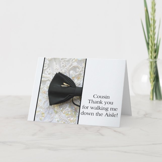 Cousin Thanks for Walking me down Aisle Thank You Card (Front)