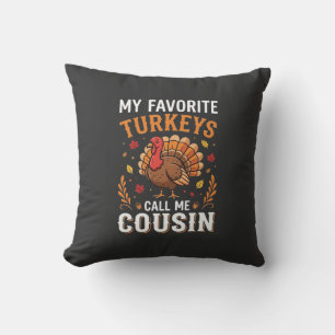 Cousin Thanksgiving Turkey Family Cushion