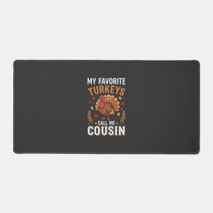 Cousin Thanksgiving Turkey Family Desk Mat