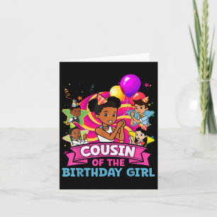 Cousin The Birthday Girl Party Pink Doll Family De Card
