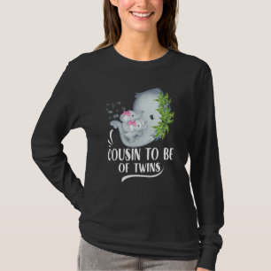 Cousin To Be Of Twins Twin Baby Girls Elephant Bab T-Shirt