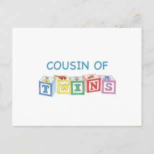 Cousin Twins Blocks Postcard