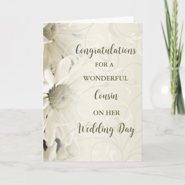 Cousin Wedding Day Congratulations Card (Front)