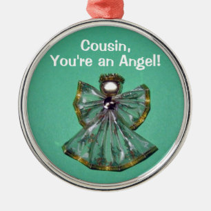 Cousin,, You're an Angel! Metal Tree Decoration