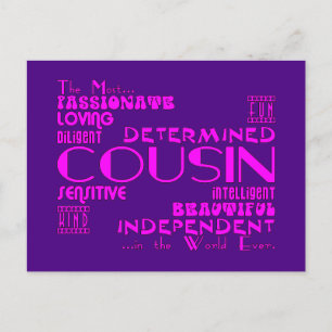 Cousins Birthday Parties & Christmas : Qualities Postcard