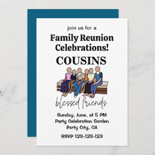 Cousins Blessed Friends Family Reunion Invitation