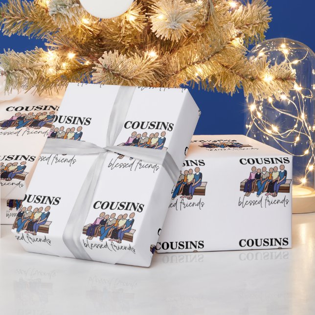 Cousins Blessed Friends Family Reunion Wrapping Paper (Holidays)