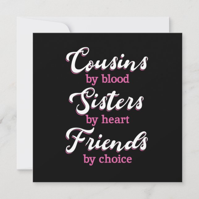 Cousins By Blood Friends Sister Brother Family Gif Invitation (Front)