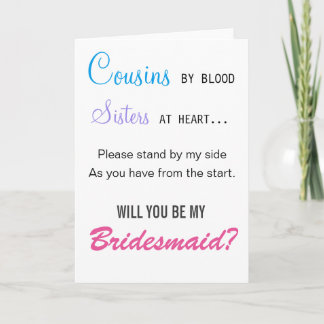 Cousins by blood, Sisters at heart - bridesmaid Invitation