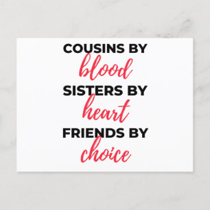 Cousins By Blood Sisters By Heart 2 Holiday Postcard
