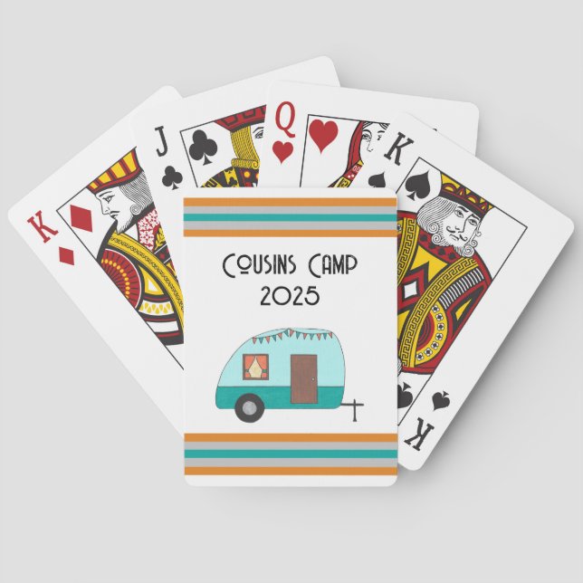 Cousins Camp Retro Camper Classic Playing Cards (Back)