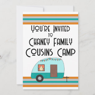 Cousins Camp Retro Camper Invitation