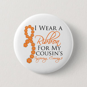 Cousin's Inspiring Courage - Leukaemia 6 Cm Round Badge