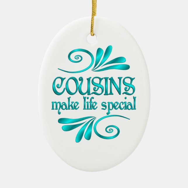 Cousins Make Life Special Ceramic Tree Decoration (Front)