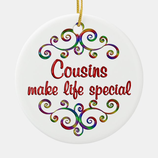 Cousins Make Life Special Ceramic Tree Decoration (Front)