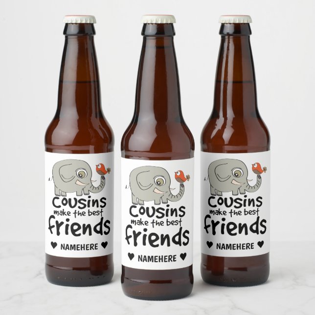 Cousins Make the Best Friends Beer Bottle Label (Bottles)