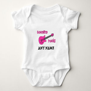 Cousins Rock! with Pink Guitar Baby Bodysuit