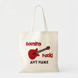 Cousins Rock! with Red Guitar Tote Bag