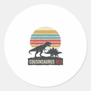 Cousinsaurus Rex Funny Dinosaur Vintage Shirt Desi Classic Round Sticker