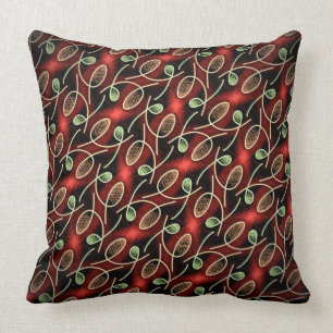 Coussin carré Jimette Design rouge vert et noir Cushion