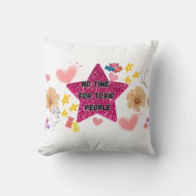 Coussin no time for toxic people cushion (Front)