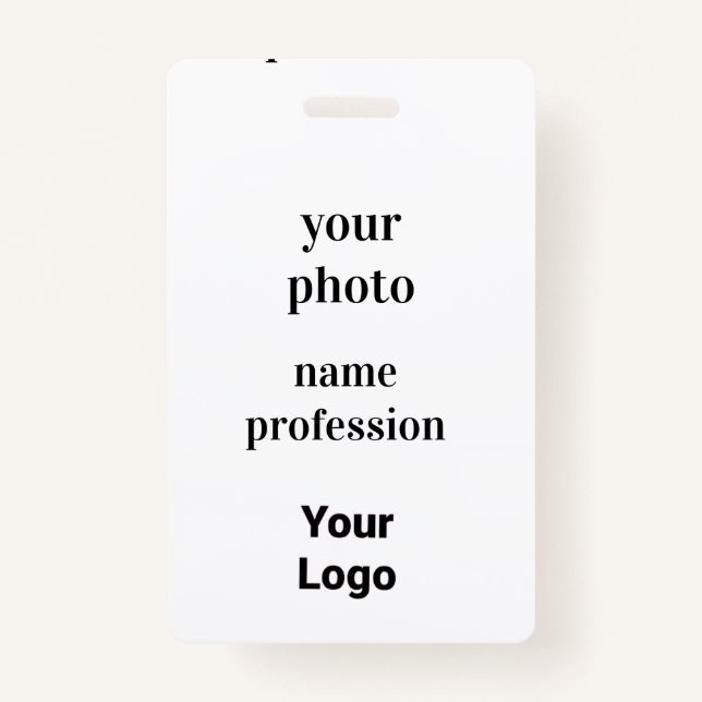 coutom employee photo,bar code,logo,name badge ID badge (Front)