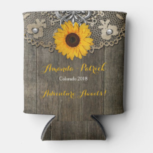 Coutry Rustic Sunflower Lace Wedding Cooler