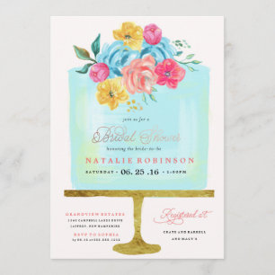 Couture Cake Bridal Shower Invitation - blue