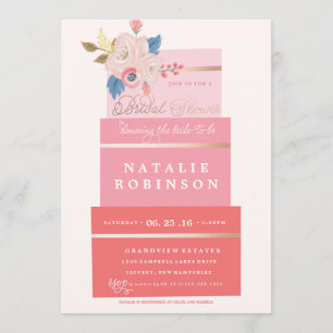 Couture Cake Bridal Shower Invitation - PINK