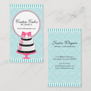 Couture Cakes Bakery Aqua Business Card