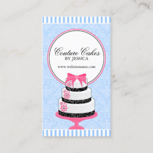Couture Cakes Bakery Blue Business Card