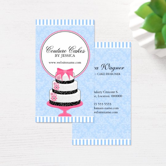 Couture Cakes Bakery Blue Business Card