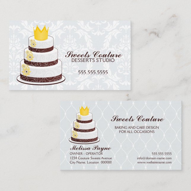 Couture Cakes Bakery Custom Business Card (Front/Back)
