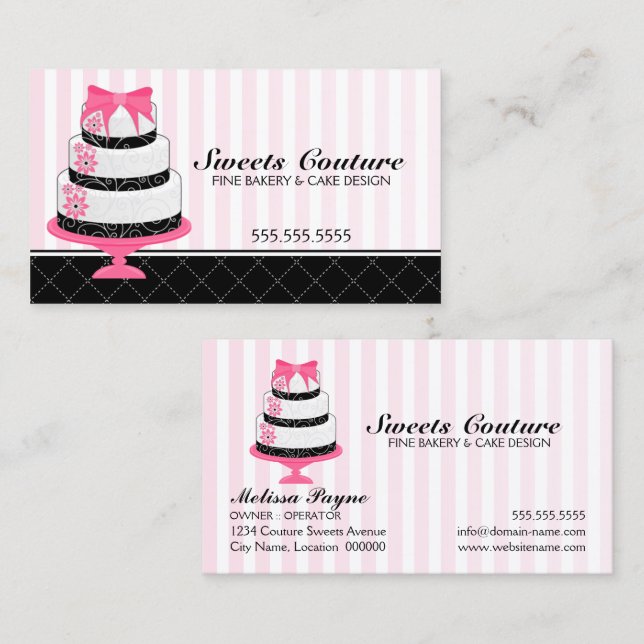 Couture Cakes Bakery Custom Business Card (Front/Back)