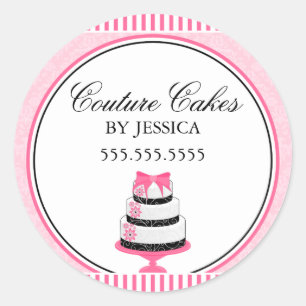 Couture Cakes Pink Bakery Box Seals