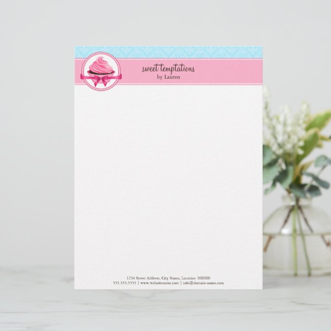 Couture Cupcake Bakery Letterhead (Standing Front)