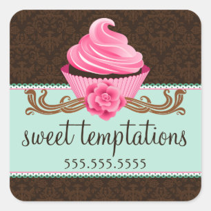 Couture Cupcake Bakery Square Sticker