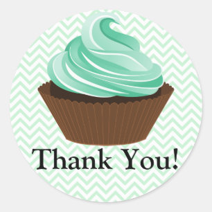 Couture Cupcake Bakery Thank You Classic Round Sticker