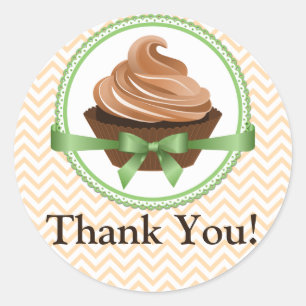 Couture Cupcake Bakery Thank You Classic Round Sticker