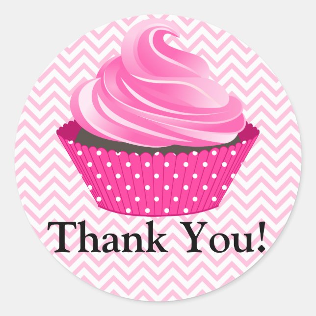 Couture Cupcake Bakery Thank You Classic Round Sticker (Front)