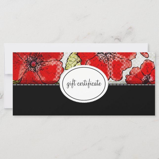Couture Floral Boutique Style Gift Certificates (Front)