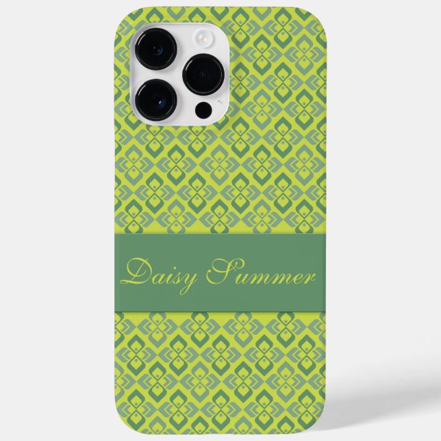 Couture inspired name green diamond patterned Case-Mate iPhone case (Back)