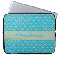 Couture inspired named blue 15 inch laptop case