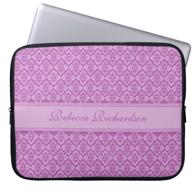 Couture inspired named purple 15 inch laptop case (Front)