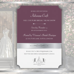 Couture Mulberry Bridal Boutique Trunk Show Invitation