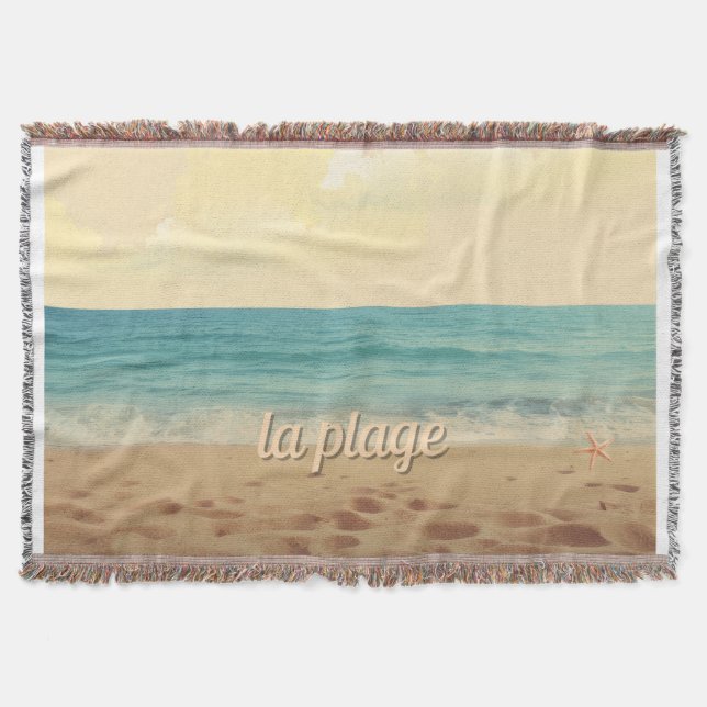Couverture Tissée Plage Tropicale Throw Blanket (Front)